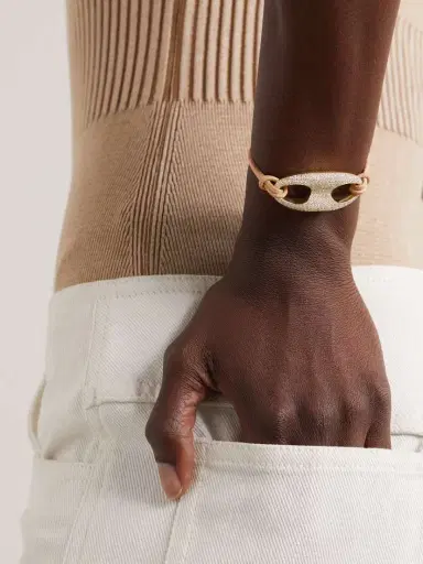 Jenna Blake 18-karat Gold, Nubuck And Diamond Bracelet | Thumbnail 2 Jenna Blake 18-karat Gold, Nubuck And Diamond Bracelet | Thumbnail 2