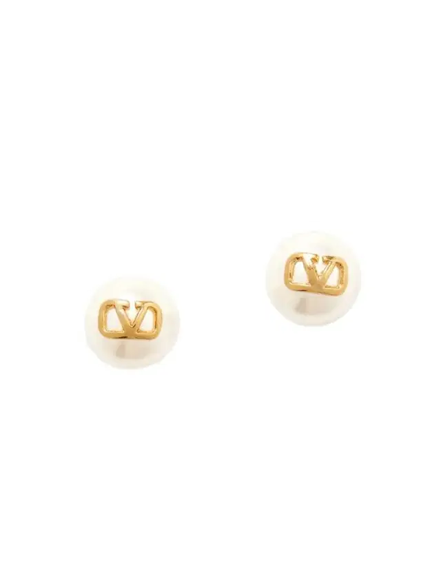 Vlogo Gold-tone Faux Pearl Earrings