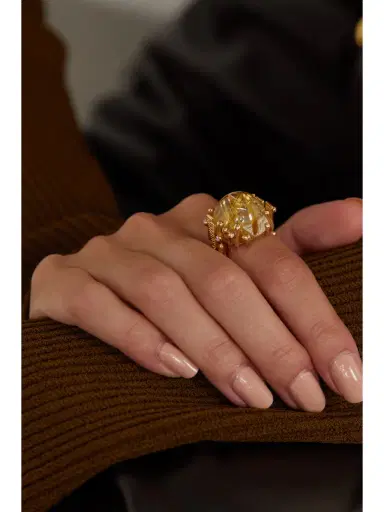OLE LYNGGAARD COPENHAGEN Boho 18-karat Gold, Quartz And Diamond Ring | Thumbnail 2