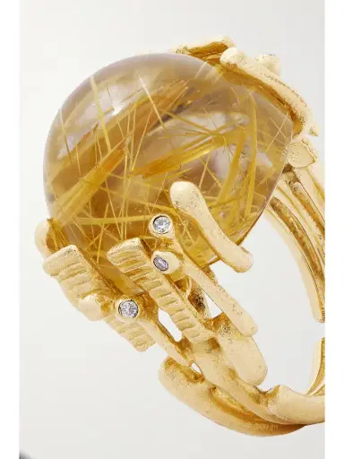 OLE LYNGGAARD COPENHAGEN Boho 18-karat Gold, Quartz And Diamond Ring | Thumbnail 4