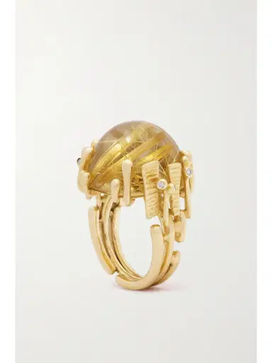 OLE LYNGGAARD COPENHAGEN Boho 18-karat Gold, Quartz And Diamond Ring | Thumbnail 5