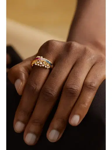 Ananya Scatter Rainbow Energy 18-karat Gold, Diamond And Sapphire Ring | Thumbnail 3 Ananya Scatter Rainbow Energy 18-karat Gold, Diamond And Sapphire Ring | Thumbnail 3