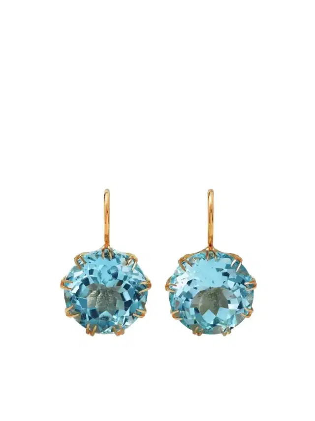 Ileana Makri Crown 18-karat Gold Topaz Earrings