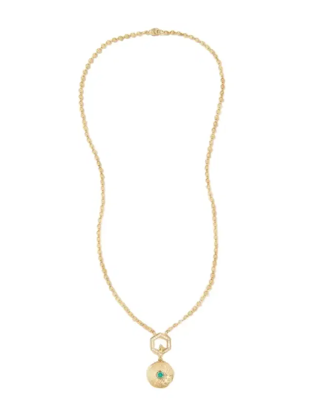 18-karat , Diamond And Emerald Necklace - One size