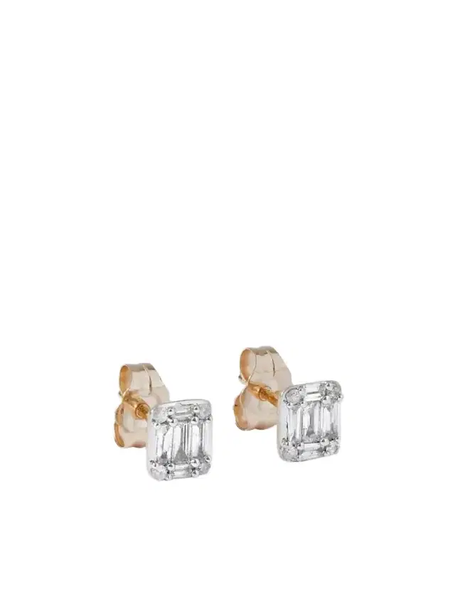 Shield Of Strength Gold Diamond Earrings