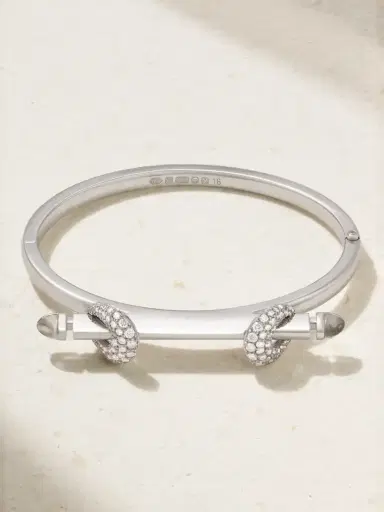 Ananya Chakra Icon 18-karat White Gold, Diamond And Quartz Bangle | Thumbnail 1 Ananya Chakra Icon 18-karat White Gold, Diamond And Quartz Bangle | Thumbnail 1