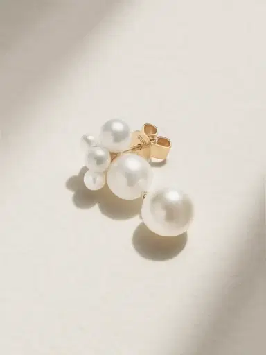 Sophie Bille Brahe Bisou 14-karat Gold Pearl Earring | Thumbnail 1 Sophie Bille Brahe Bisou 14-karat Gold Pearl Earring | Thumbnail 1