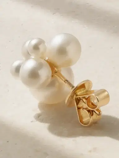 Sophie Bille Brahe Bisou Perle 14-karat Gold Pearl Single Earring | Thumbnail 3