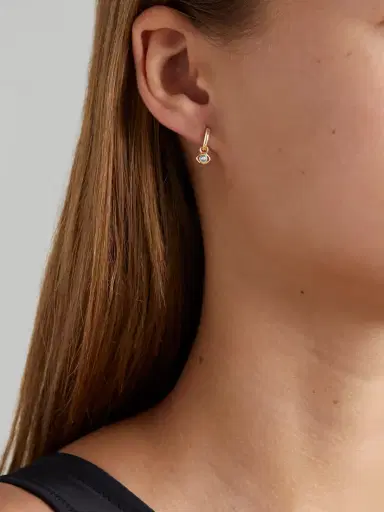 Alison Lou Evil Eye Huggy 14-karat Gold, Diamond And Enamel Single Hoop Earring | Thumbnail 2 Alison Lou Evil Eye Huggy 14-karat Gold, Diamond And Enamel Single Hoop Earring | Thumbnail 2