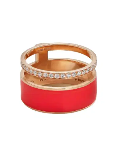 Repossi Berbere 18-karat Rose Gold, Lacquer And Diamond Ring | Thumbnail 1 Repossi Berbere 18-karat Rose Gold, Lacquer And Diamond Ring | Thumbnail 1