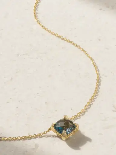 David Yurman Petite Châtelaine 18-karat Gold, Topaz And Diamond Necklace | Thumbnail 1 David Yurman Petite Châtelaine 18-karat Gold, Topaz And Diamond Necklace | Thumbnail 1