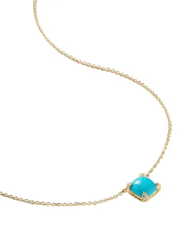 David Yurman Petite Châtelaine 18-karat Gold, Turquoise And Diamond Necklace