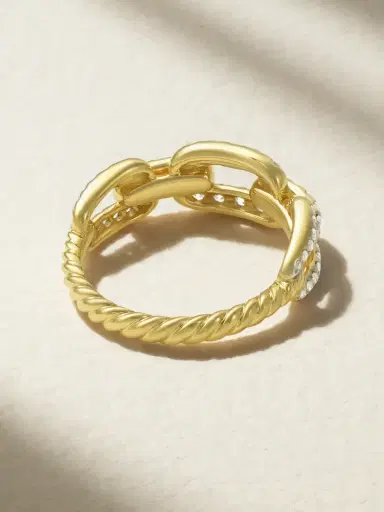 David Yurman Stax 18-karat Gold Diamond Ring | Thumbnail 3