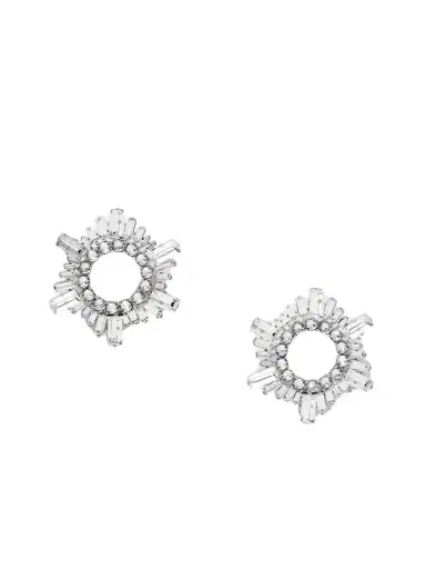 Amina Muaddi Begum Mini Silver-tone And Crystal Earrings | Thumbnail 1