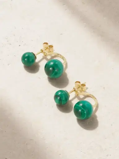 Mateo 14-karat Gold Malachite Earrings | Thumbnail 1 Mateo 14-karat Gold Malachite Earrings | Thumbnail 1