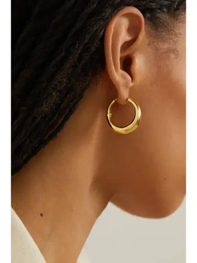 LIÉ STUDIO The Andrea Gold-plated Hoop Earrings | Thumbnail 2