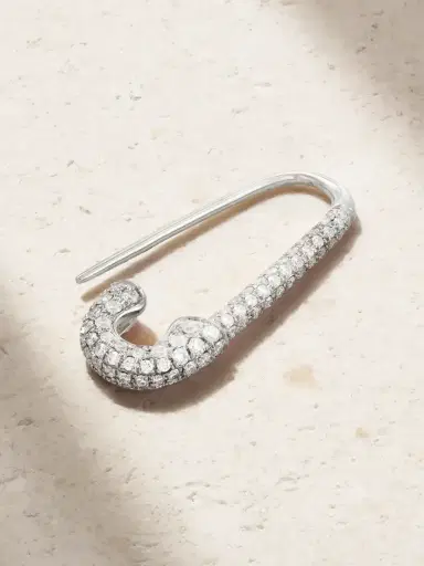 Anita Ko Safety Pin 18-karat White Gold Diamond Single Earring | Thumbnail 3
