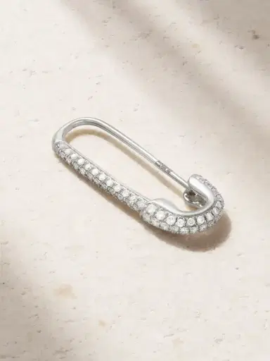 Anita Ko Safety Pin 18-karat White Gold Diamond Single Earring | Thumbnail 1