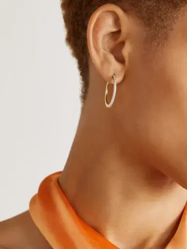 OLE LYNGGAARD COPENHAGEN Love Band Creol 18-karat Gold Diamond Hoop Earrings | Thumbnail 2