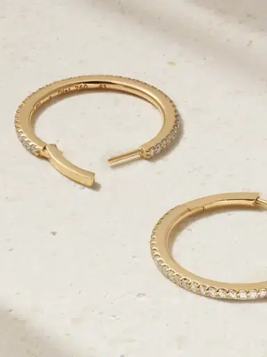 OLE LYNGGAARD COPENHAGEN Love Band Creol 18-karat Gold Diamond Hoop Earrings | Thumbnail 3