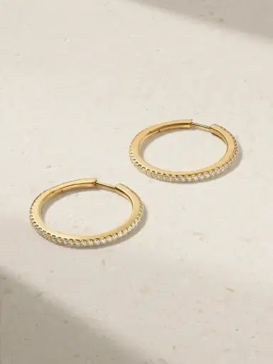 OLE LYNGGAARD COPENHAGEN Love Band Creol 18-karat Gold Diamond Hoop Earrings | Thumbnail 1