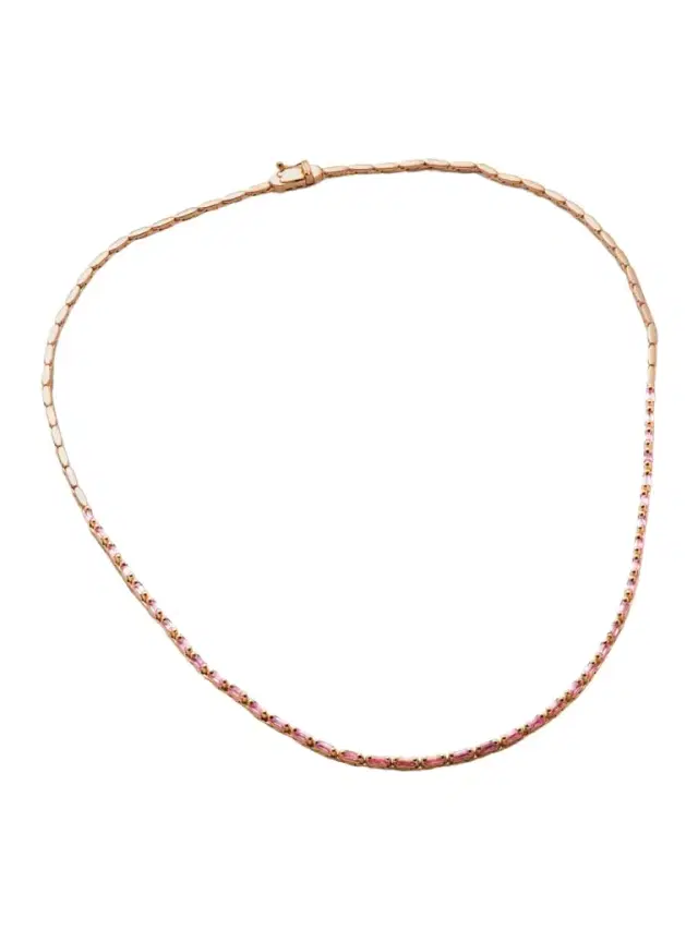 Suzanne Kalan 18-karat Gold Sapphire Tennis Necklace