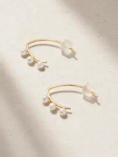 Melissa Joy Manning 14-karat Recycled Gold Pearl Earrings | Thumbnail 1