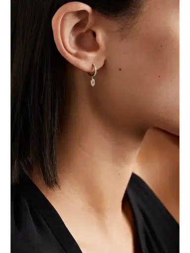 Anita Ko Huggies 18-karat Gold Diamond Single Earring | Thumbnail 2 Anita Ko Huggies 18-karat Gold Diamond Single Earring | Thumbnail 2