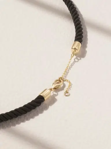 Yvonne Léon Soleil 9-karat Gold, Cord, Citrine And Diamond Necklace | Thumbnail 3 Yvonne Léon Soleil 9-karat Gold, Cord, Citrine And Diamond Necklace | Thumbnail 3