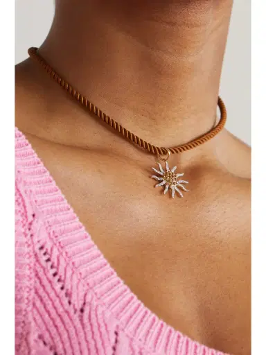 Yvonne Léon Soleil 9-karat Gold, Cord, Citrine And Diamond Necklace | Thumbnail 5 Yvonne Léon Soleil 9-karat Gold, Cord, Citrine And Diamond Necklace | Thumbnail 5