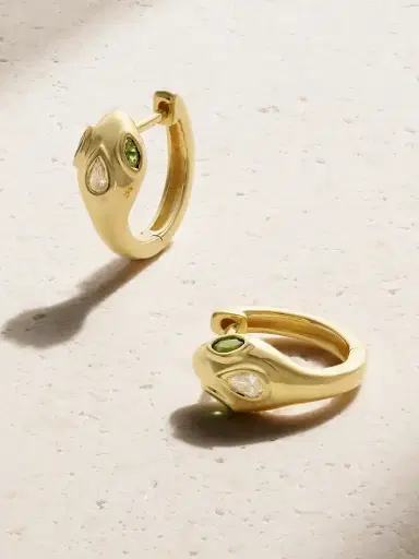 Anita Ko Snake 18-karat Gold, Emerald And Diamond Hoop Earrings | Thumbnail 1 Anita Ko Snake 18-karat Gold, Emerald And Diamond Hoop Earrings | Thumbnail 1