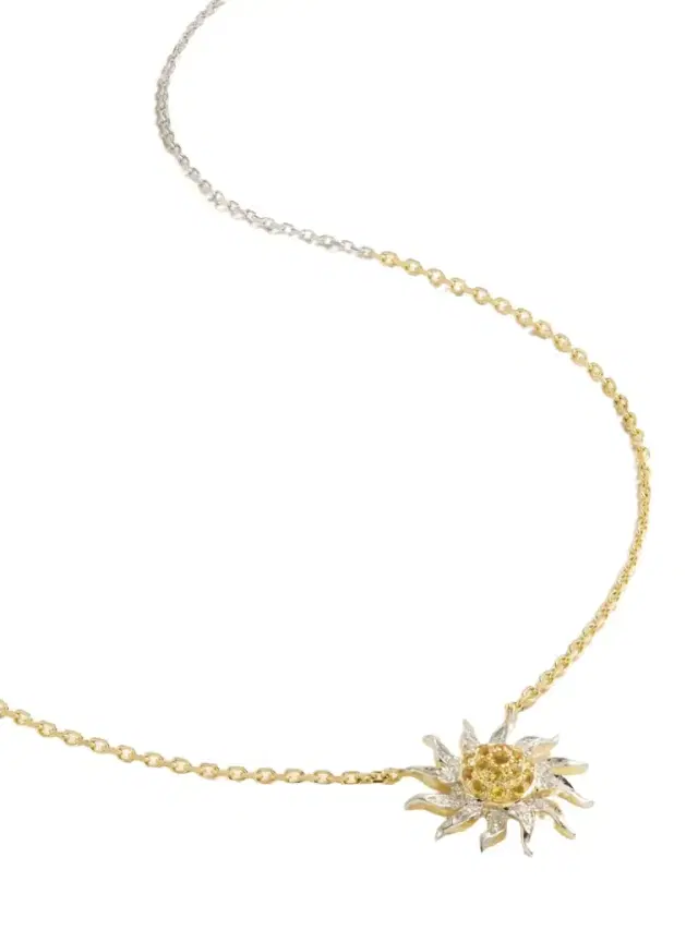 Yvonne Léon Soleil 18-karat White And Yellow Gold, Citrine And Diamond Necklace