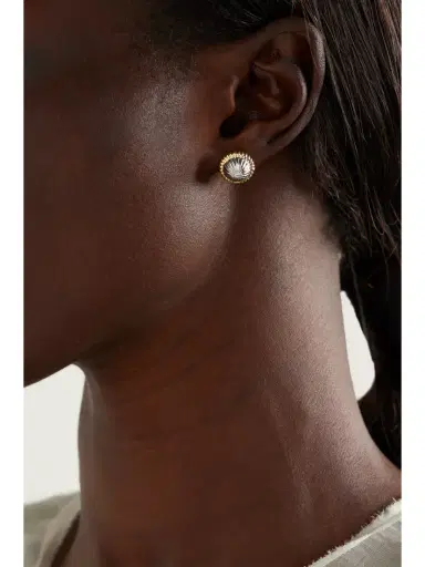 Yvonne Léon 9-karat White And Yellow Gold Diamond Earrings | Thumbnail 2 Yvonne Léon 9-karat White And Yellow Gold Diamond Earrings | Thumbnail 2