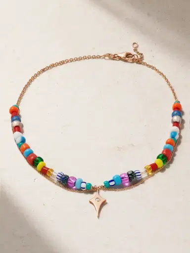 Diane Kordas 14-karat Rose Gold, Enamel And Diamond Anklet | Thumbnail 1 Diane Kordas 14-karat Rose Gold, Enamel And Diamond Anklet | Thumbnail 1