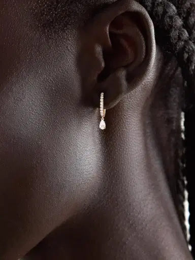 Anita Ko Huggies 18-karat Rose Gold Diamond Single Hoop Earring | Thumbnail 2 Anita Ko Huggies 18-karat Rose Gold Diamond Single Hoop Earring | Thumbnail 2