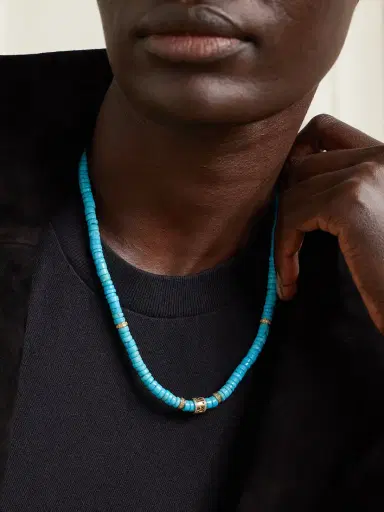 Sydney Evan Lucky Icon 14-karat Gold, Turquoise And Diamond Necklace | Thumbnail 2