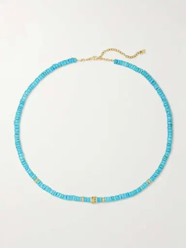 Sydney Evan Lucky Icon 14-karat Gold, Turquoise And Diamond Necklace | Thumbnail 3
