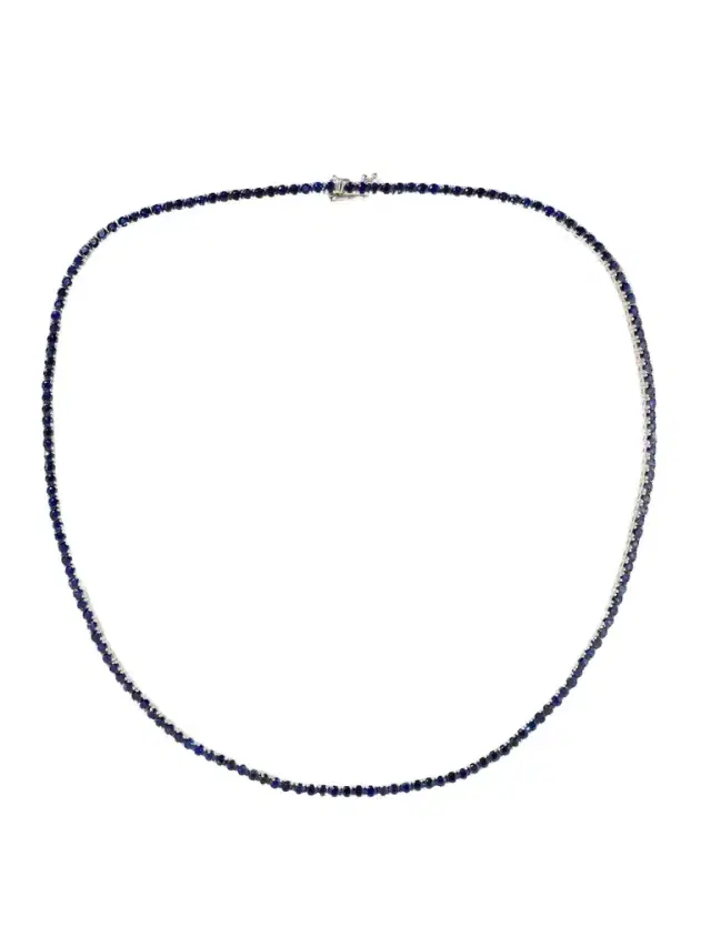 14-karat White Gold Sapphire Tennis Necklace
