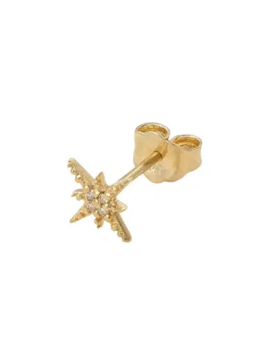 Sydney Evan Mini Starburst 14-karat Gold Diamond Single Earring | Thumbnail 1 Sydney Evan Mini Starburst 14-karat Gold Diamond Single Earring | Thumbnail 1