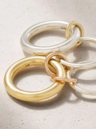 Spinelli Kilcollin Cici Set Of Four 18k Yellow And Pink Gold And Sterling Silver Rings | Thumbnail 4 Spinelli Kilcollin Cici Set Of Four 18k Yellow And Pink Gold And Sterling Silver Rings | Thumbnail 4