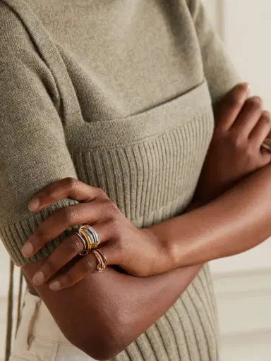 Spinelli Kilcollin Cici Set Of Four 18k Yellow And Pink Gold And Sterling Silver Rings | Thumbnail 5 Spinelli Kilcollin Cici Set Of Four 18k Yellow And Pink Gold And Sterling Silver Rings | Thumbnail 5