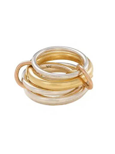 Spinelli Kilcollin Cici Set Of Four 18k Yellow And Pink Gold And Sterling Silver Rings | Thumbnail 1 Spinelli Kilcollin Cici Set Of Four 18k Yellow And Pink Gold And Sterling Silver Rings | Thumbnail 1