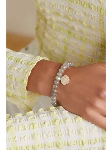 Sydney Evan Love Script 14-karat Gold, Moonstone And Diamond Bracelet | Thumbnail 2 Sydney Evan Love Script 14-karat Gold, Moonstone And Diamond Bracelet | Thumbnail 2