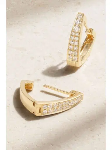 Anita Ko Huggies 18-karat Gold Diamond Hoop Earrings | Thumbnail 3 Anita Ko Huggies 18-karat Gold Diamond Hoop Earrings | Thumbnail 3
