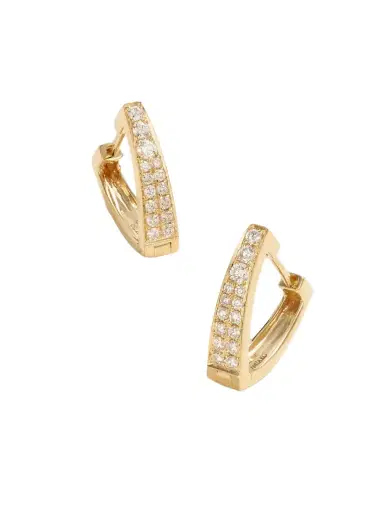 Anita Ko Huggies 18-karat Gold Diamond Hoop Earrings | Thumbnail 1 Anita Ko Huggies 18-karat Gold Diamond Hoop Earrings | Thumbnail 1