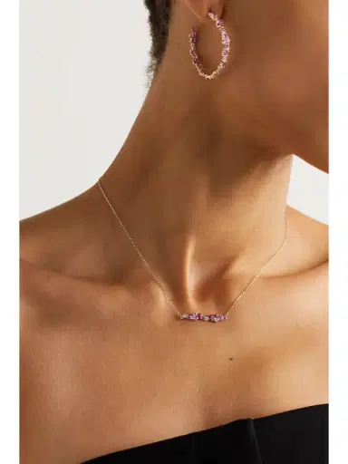 Sydney Evan Cocktail Bar 14-karat Gold, Sapphire And Diamond Necklace | Thumbnail 2 Sydney Evan Cocktail Bar 14-karat Gold, Sapphire And Diamond Necklace | Thumbnail 2