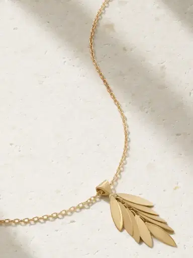 Sia Taylor Falling Leaf 18-karat Gold Necklace | Thumbnail 1 Sia Taylor Falling Leaf 18-karat Gold Necklace | Thumbnail 1