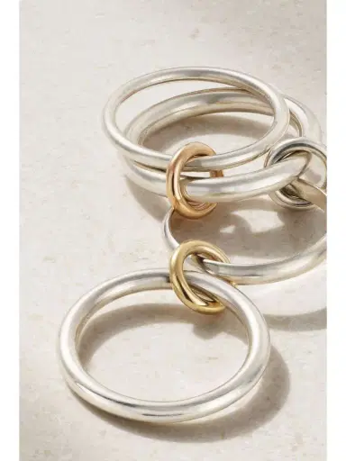 Spinelli Kilcollin Sagittarius Set Of Four Sterling And 1-karat Yellow And Rose Gold Rings | Thumbnail 3 Spinelli Kilcollin Sagittarius Set Of Four Sterling And 1-karat Yellow And Rose Gold Rings | Thumbnail 3