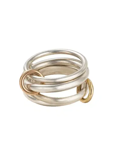 Spinelli Kilcollin Sagittarius Set Of Four Sterling And 1-karat Yellow And Rose Gold Rings | Thumbnail 1 Spinelli Kilcollin Sagittarius Set Of Four Sterling And 1-karat Yellow And Rose Gold Rings | Thumbnail 1