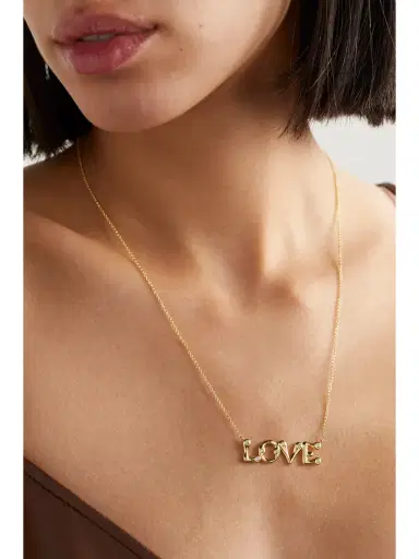 Brent Neale Bubble Letter Love 18-karat Gold Diamond Necklace | Thumbnail 2